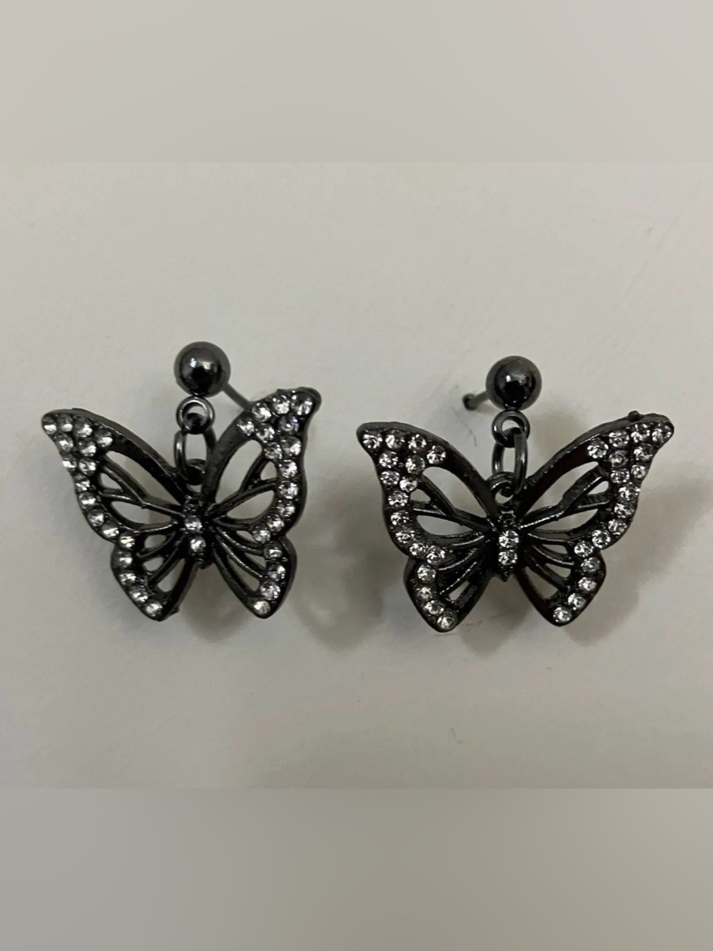 Colored Asymmetrical Cut Out Butterfly Element Earrings